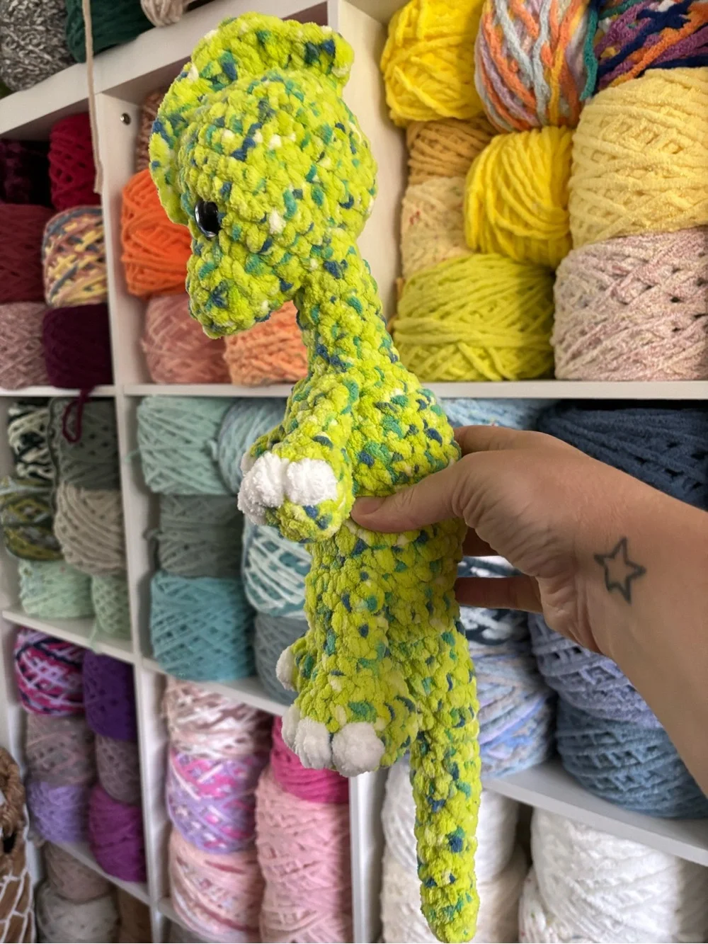 Crochet baby brachiosaurus plush handmade